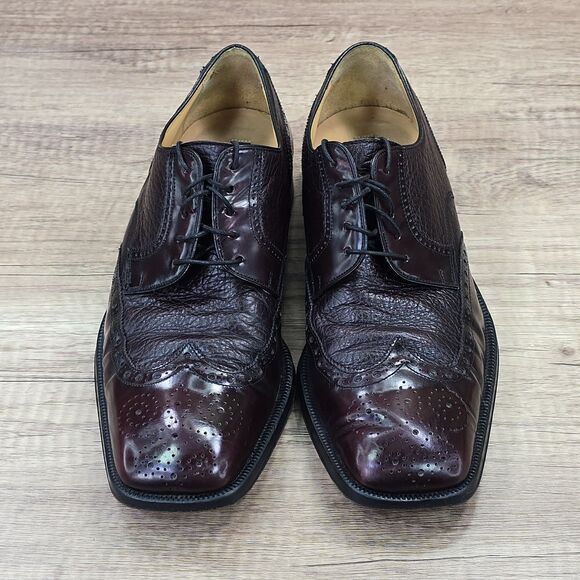 Magnanni Men\'s Size EU 41 US 8 Burgundy Leather Wingtip Oxfords Dress Shoes main image 8